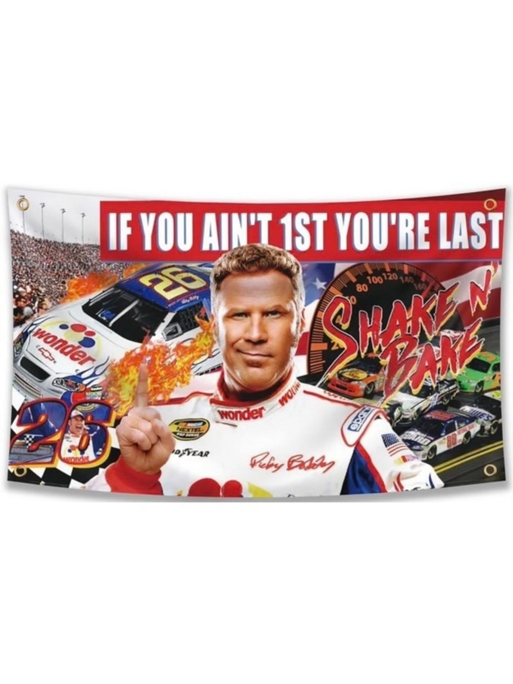 Talladega Nights Ricky Bobby Flag 3×5 If You Ain't 1st You're Last Shake N' Bake